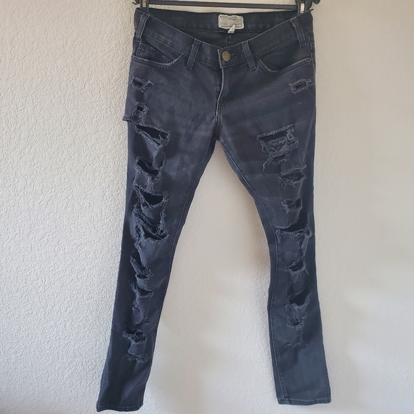 Current Elliot the skinny night wash shredded jean - Picture 2 of 10